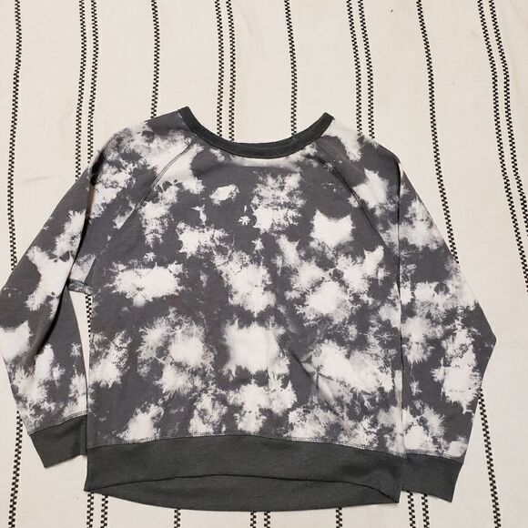 Grayson Threads L Womens Gray White Tie dye Long Sleeve Crewneck Sweatshirt M - Picture 6 of 8